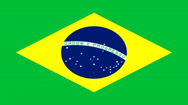 Coronavirus Stempel Auf Der Brasilianischen Nationalflagge — Stockvideo