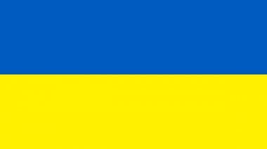 Ukrayna bayrağında Coronavirus damgası.