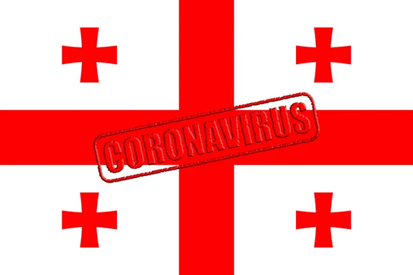Coronavirus Stempel Nationale Vlag Van Georgië Coronavirusconcept — Stockfoto