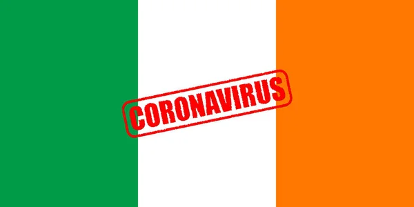 Rlanda Bayrağında Coronavirus Damgası Coronavirus Konsepti — Stok fotoğraf