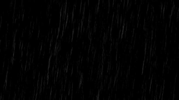 Lluvia Cae Animación Cayendo Pantalla Negra Animación Lluvia — Vídeos de Stock