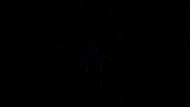 4K彩灯在黑色屏幕上 背景照明隧道 — 图库视频影像