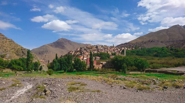 View Small Village High Atlas Mountains Morocco Imlil Aroumd — Stock Photo, Image