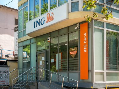 Bükreş / Romanya 04,27,2020: ING Bank 'ın Bükreş şubesi.