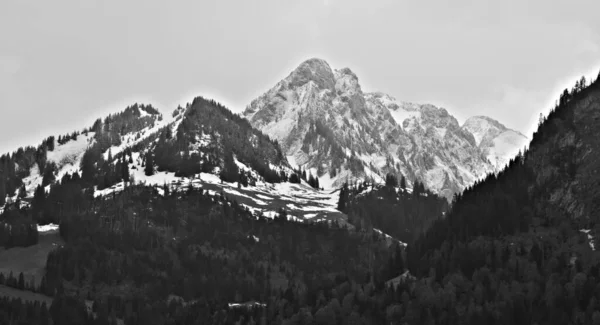 Beautiful Alpine Landscape Schwarzsee Fribourg — Stock Photo, Image