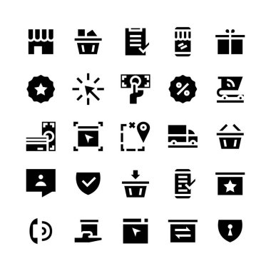 Çevrimiçi alışverişin vektör simgesi, kabartma biçimi sürümü