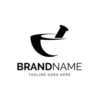 İlaç kasesi logosu, vektör tasarımı, tamamen düzenlenebilir.