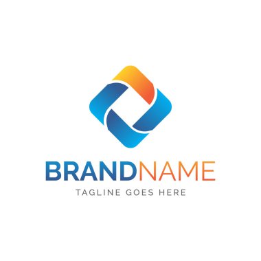 Bağlantı karesinin logosu, vektör tasarımı, tamamen düzenlenebilir