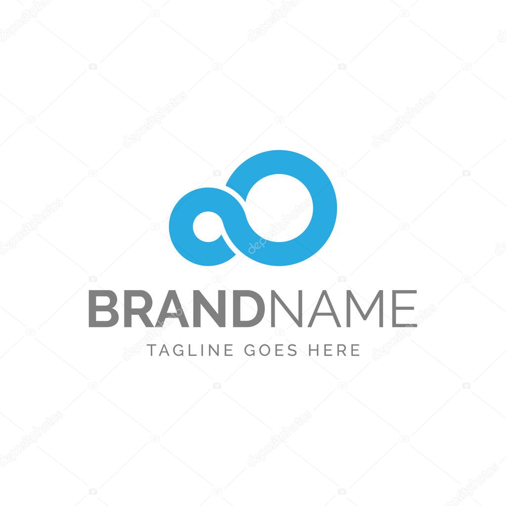 Logo of infinite cloud, vector design, fully editable