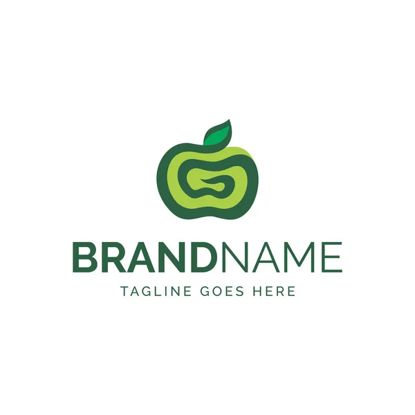 Logotipo Linha Maçã Design Vetorial Totalmente Editável —  Vetores de Stock
