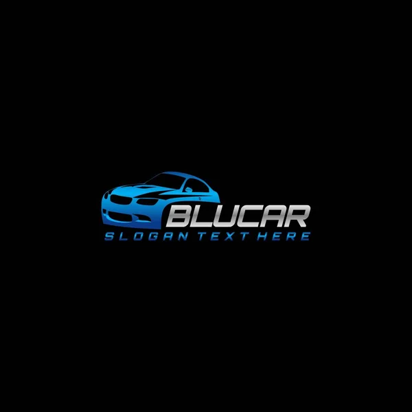 Carro Azul Logotipo Design Arte Vetorial —  Vetores de Stock