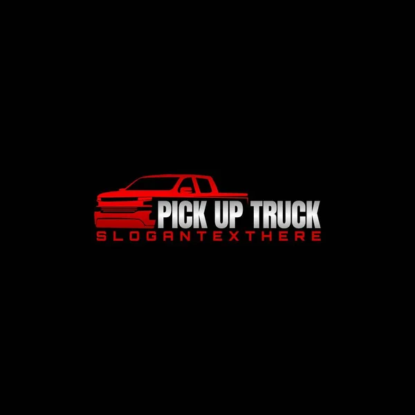 Pickup Lkw Logo Design Schwarzer Hintergrund Vektor — Stockvektor