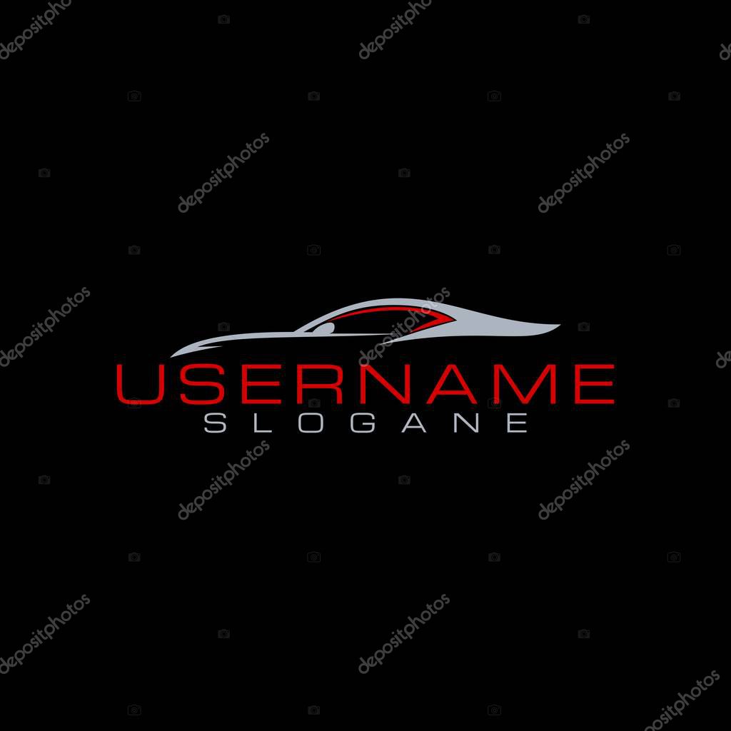 Car line modern  logo design black backgroun vector