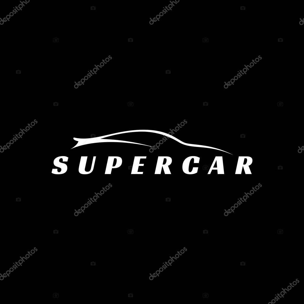 Car line modern  logo design black backgroun vector