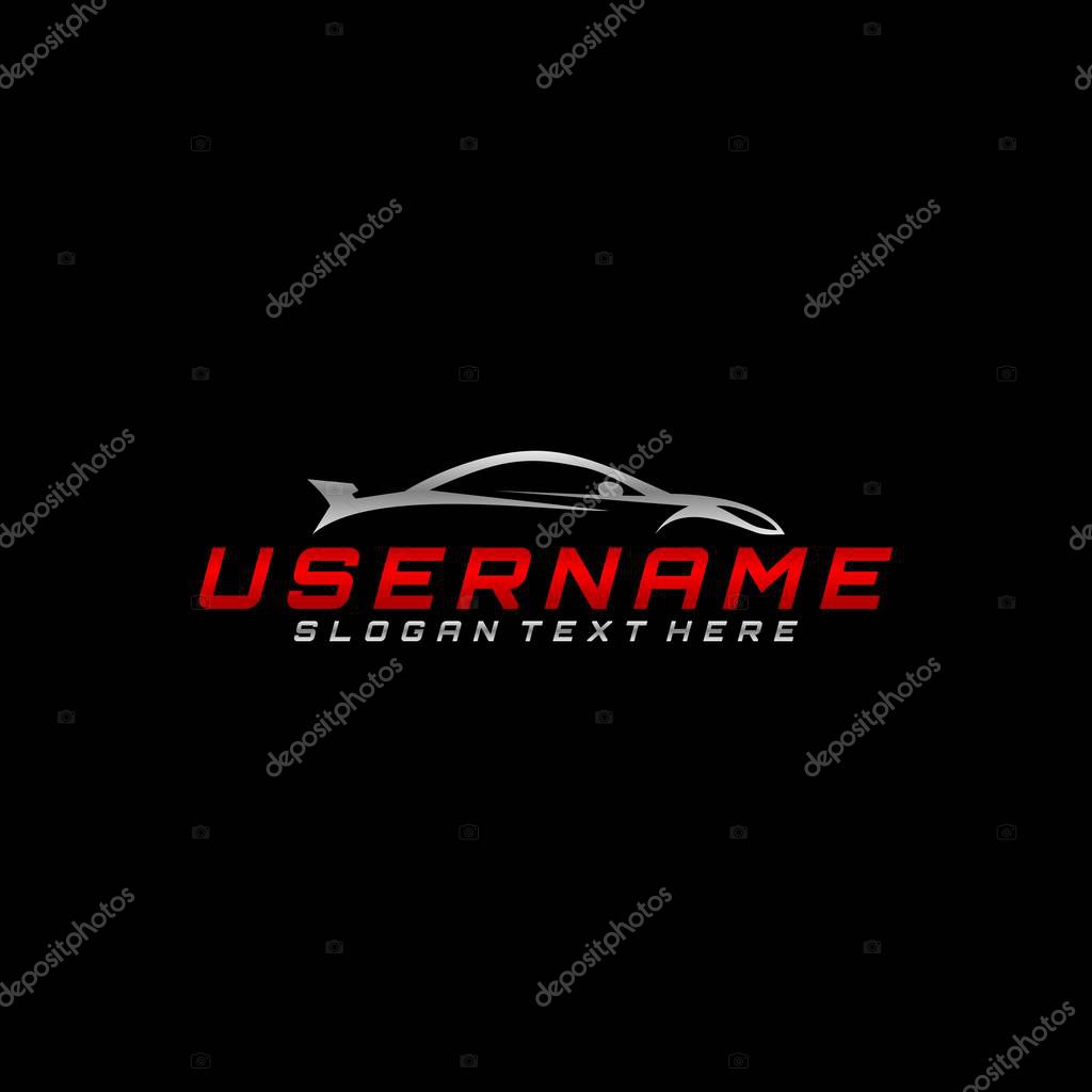 Car line modern  logo design black backgroun vector
