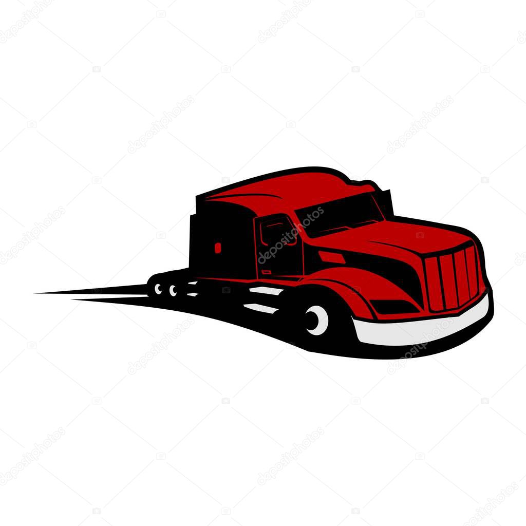 Truck logo speed fast sport logo design vector