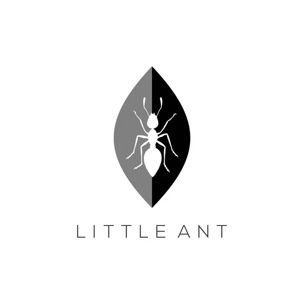Ant Logo Concept Vecteur Noir Blanc — Image vectorielle