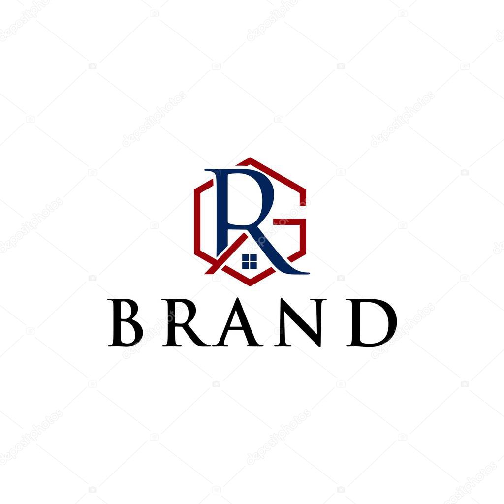 Letter R and G logo design concept vector