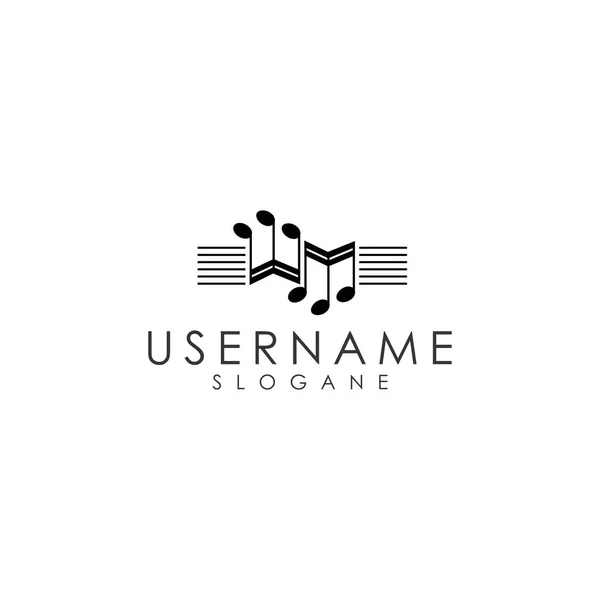 Letra Música Logotipo Design Vetor — Vetor de Stock