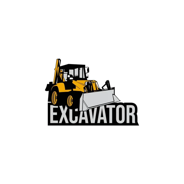 Excavator Earthworks Logo Design Concept Vector — Stock Vector