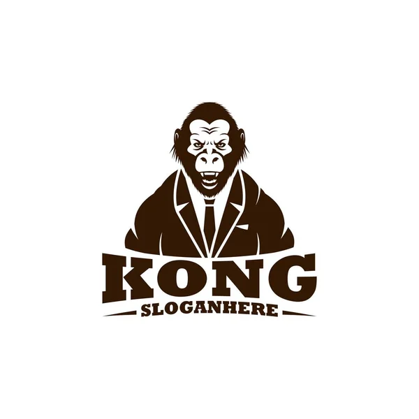 Kong Singe Logo Icône Design Vecteur — Image vectorielle