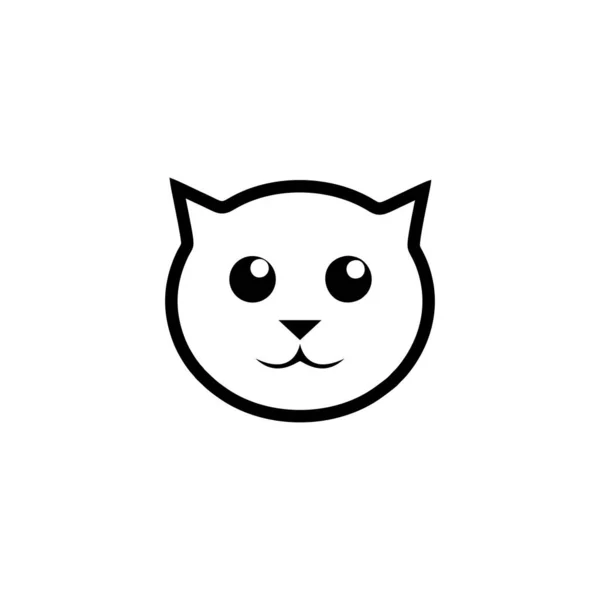 Gato Cabeza Línea Icono Diseño Vector — Archivo Imágenes Vectoriales