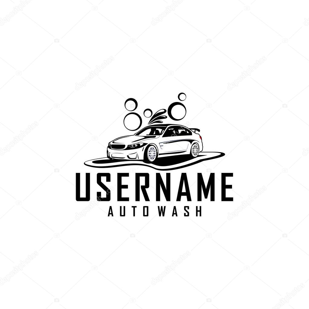 Auto wash logo design concept vector
