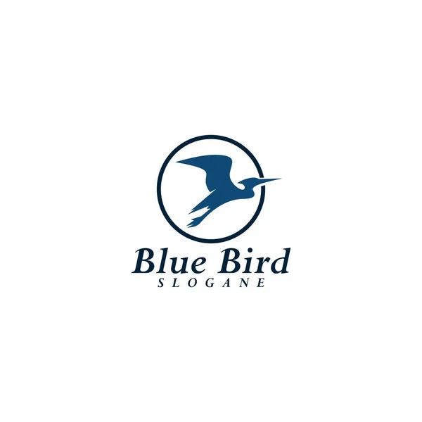 Bleu Oiseau Logo Design Vecteur — Image vectorielle