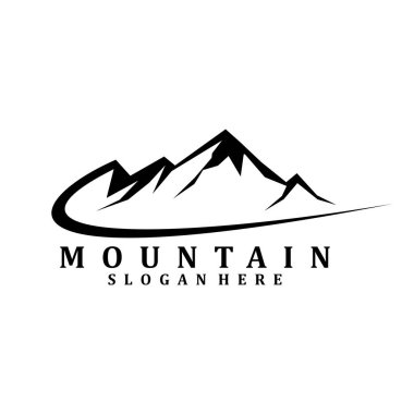 dağ logosu tasarımı siyah vektör