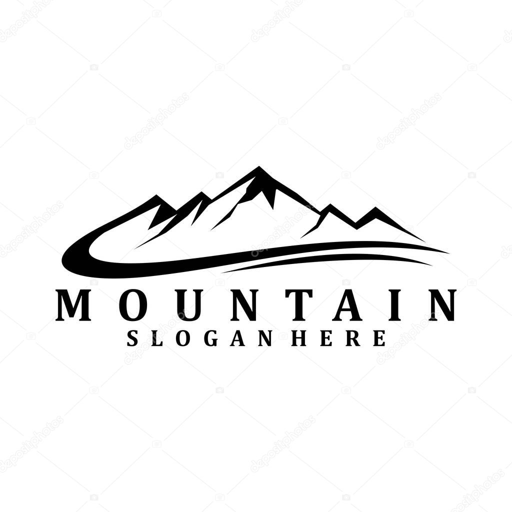 mountain logo design black vector
