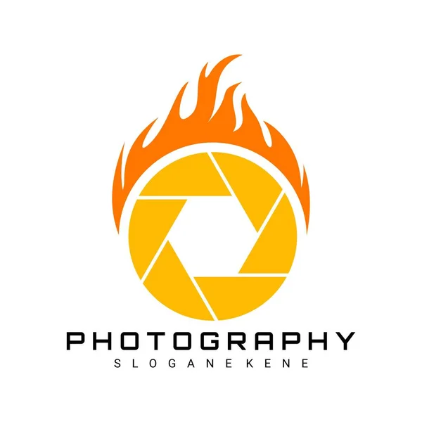 Fotografia Logotipo Design Conceito Vetor —  Vetores de Stock