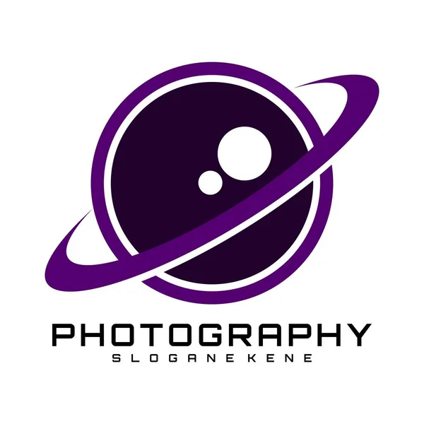 Fotografia Logotipo Design Conceito Vetor —  Vetores de Stock