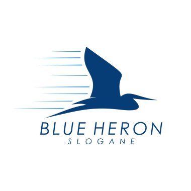 mavi heron logo tasarım vektörü