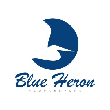 mavi heron logo tasarım vektörü