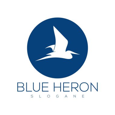 mavi heron logo tasarım vektörü