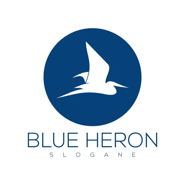 Logo Héron Bleu Vecteur Conception — Image vectorielle