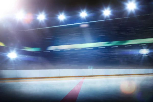 Hockey stadium with spectators and an empty ice rink sport arena — Stock Photo, Image