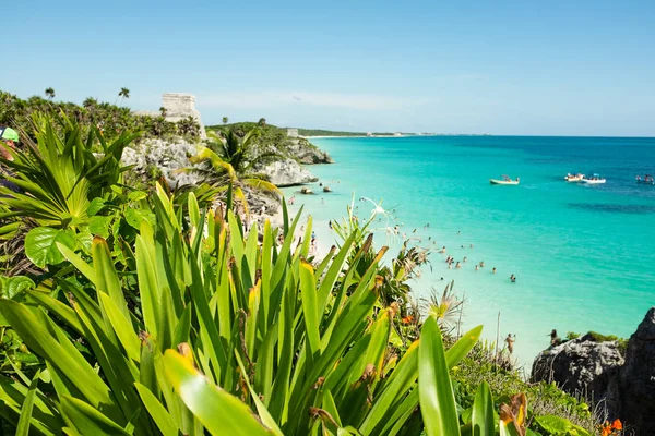 Tulum manzarası, Yucatan, Meksika.