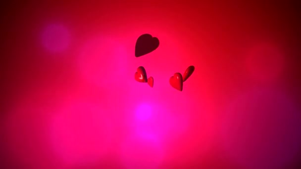 Серце Любов Червоному Тлі — стокове відео
