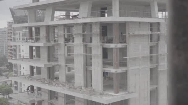 工事中の灰色の建物 — ストック動画