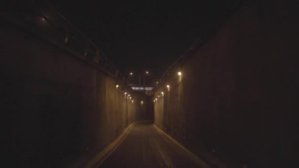 Night Passageway City — Stock Video