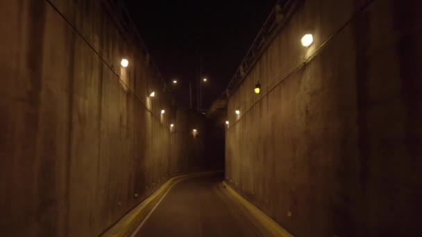 Night Passageway City — Stock Video