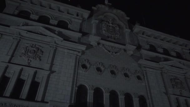 Величественный Дворец Ночной Вид — стоковое видео