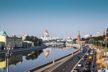 Moskova, Rusya - Temmuz 2016. Moskova Kremlin için panoramik görünüm.