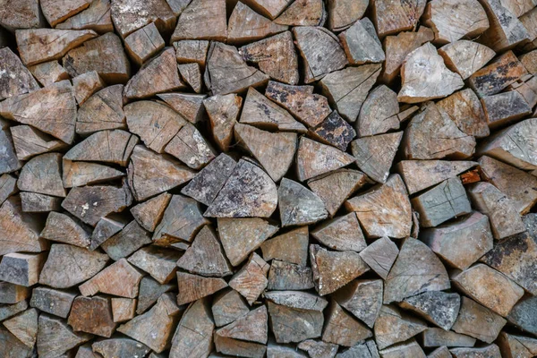 Obraz Stosu Świeżego Drewna Opałowego Lamber Zorganizowane Pobliżu Ściany — Zdjęcie stockowe