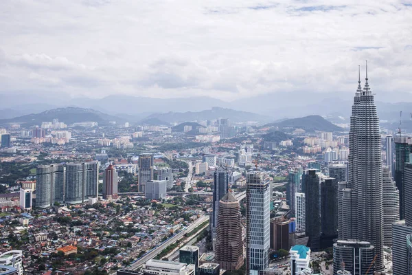 Centre Ville Avec Tours Jumelles Petronas Horizon Kuala Lumpur Malaisie — Photo