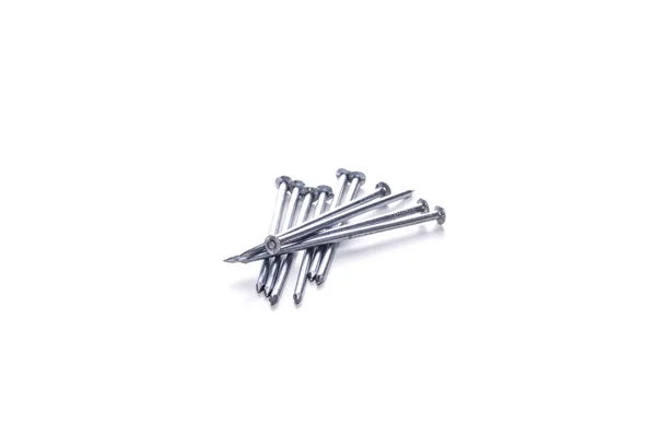 Photo Long Screws Awhite Empty Background — Stock Photo, Image