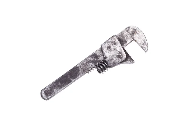 Image Adjustable Wrench Close White Empty Background — Stock Photo, Image