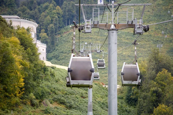 Foto Funicular Encosta Montanha Tarde — Fotografia de Stock