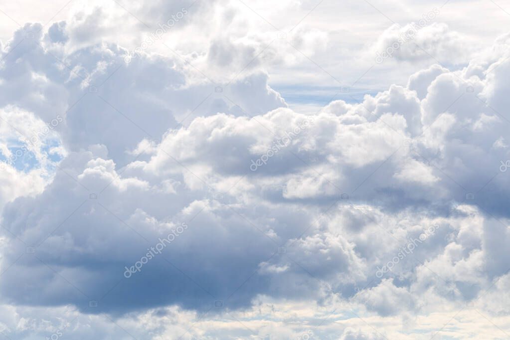 Blue sky with cloud closeup. Natural background
